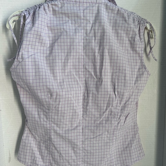 Esprit sleeveless lilac plaid shirt size 2 - Picture 3 of 6